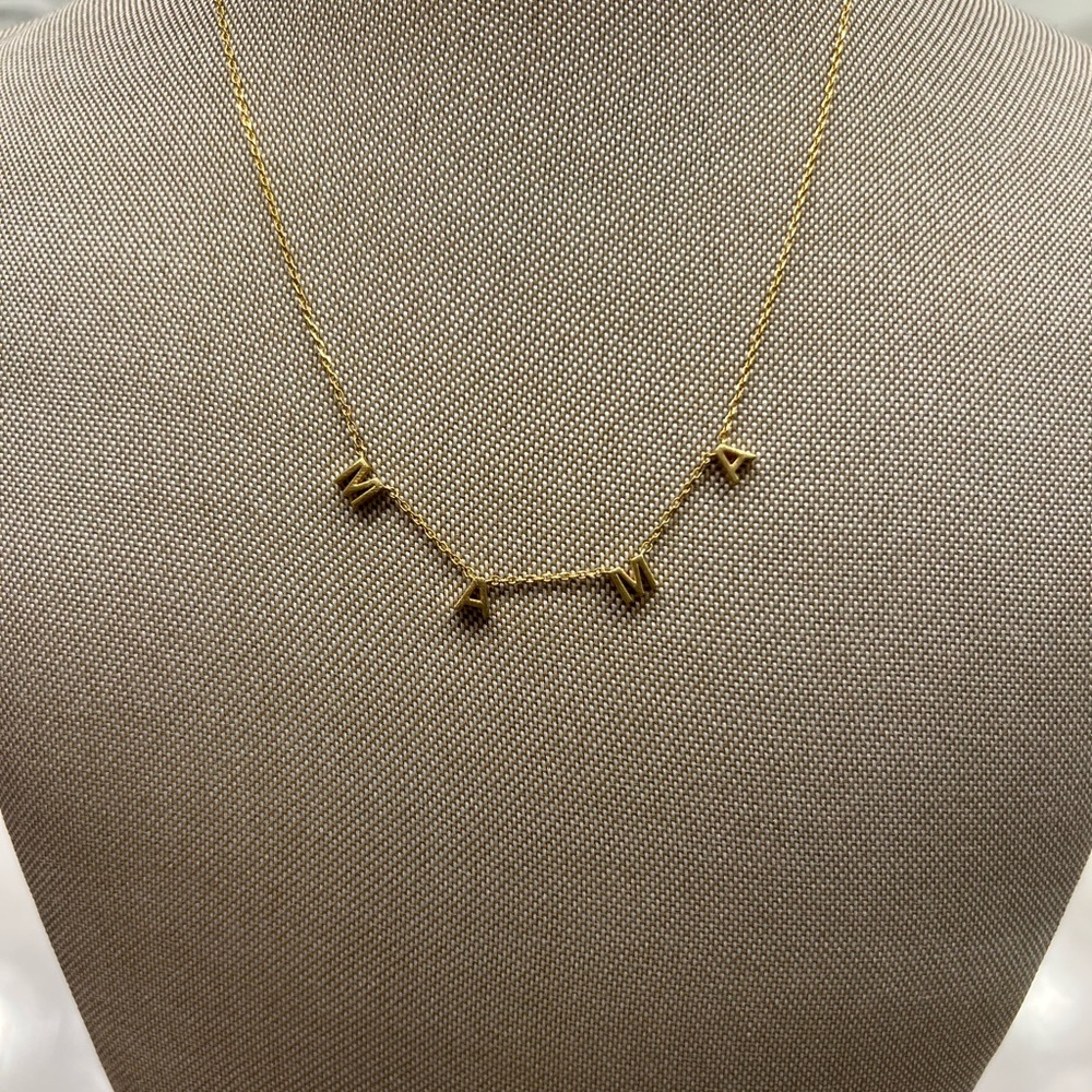 NWOT Gold “MAMA” Initial Necklace